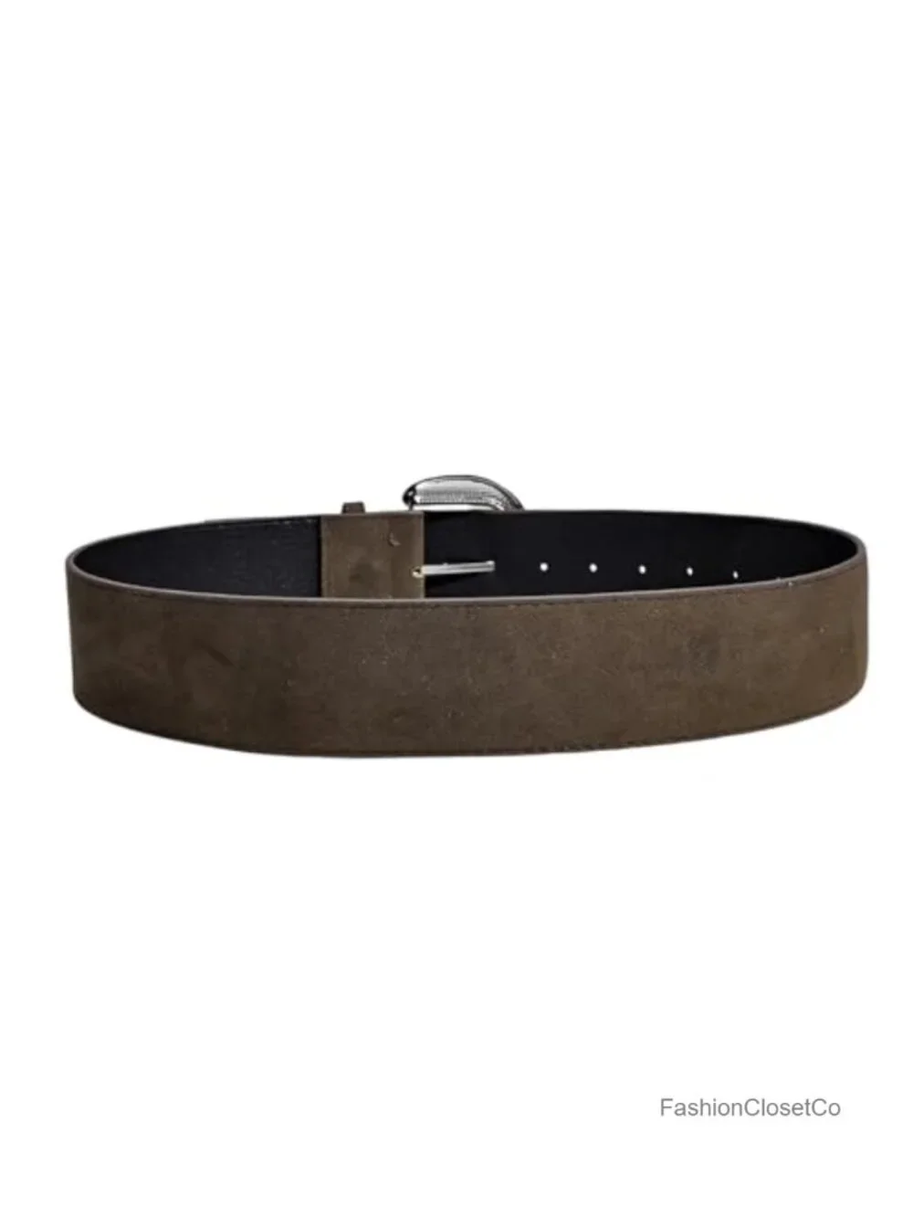 Wide Suede Waist Belt Adjustable Large Buckle Cinch Belt for Dresses Faux